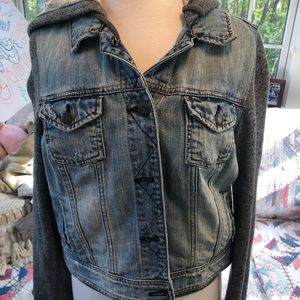 American eagle denim sweatshirt style jacket